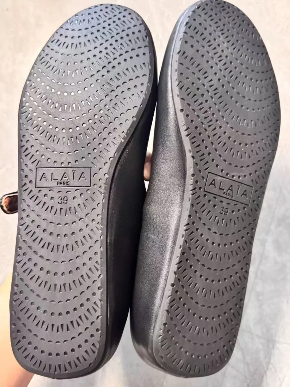 ALAIA Paris Studded Leather Mary Jane Flats Black Size 39